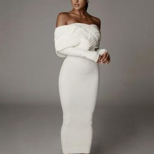 Ivory Cecyl Cable Knit Sweater Dress - Small